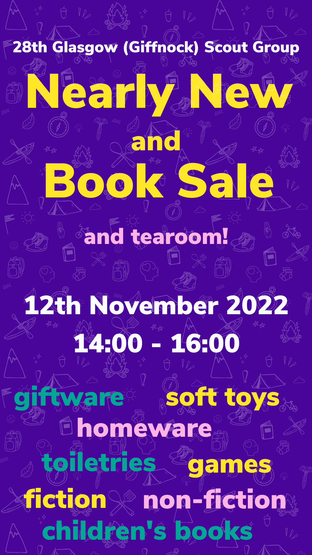 Nearly New And Book Sale 28th Glasgow Fnock Scout Group